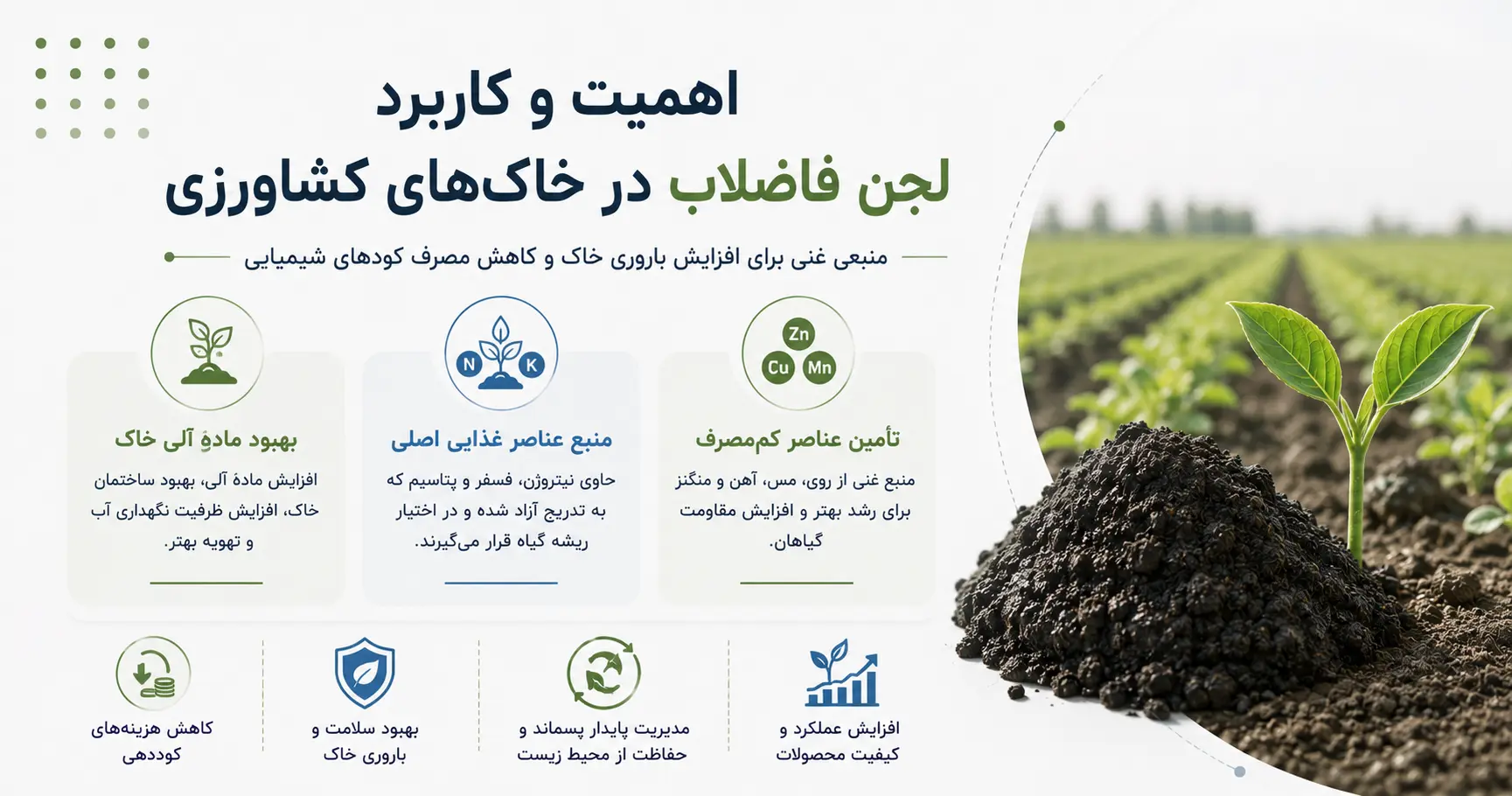 اهمیت و کاربرد لجن فاضلاب در خاک های کشاورزی